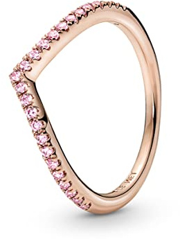 PANDORA Timeless - Anello Desiderio scintillante placcato in oro rosa 14k, con pietre di zirconia cubica rosa (fancy fairy tale pink)
