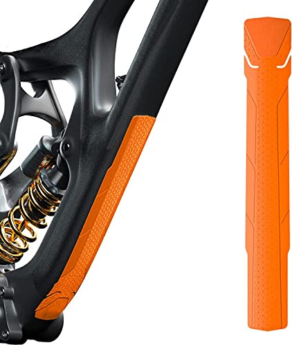 Carkio Protector de marco de bicicleta, 3M MTB, tubo extraíble para bicicleta hacia abajo, cinta adhesiva antiarañazos para la mayoría de marcos de bicicleta (rombo-naranja)