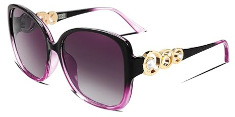 FEISEDY Sonnenbrille Damen Polarisiert Übergröße Vintage Brille B2821