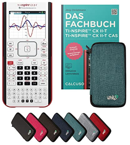 TI-Nspire CX II-T inkl. Schutztasche Türkis & Fachbuch (160 Seiten, 17x24cm) – Grafikrechner – Smart Set