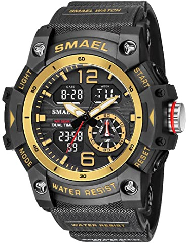 aswan watch Digitaluhr für Herren mit Wecker,Stoppuhr,Licht,Datum-Sport Armbanduhr mit Silikonarmband