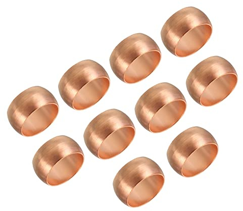 PATIKIL 10mm Tubo OD Compressione Manicotti Ghiere 50pz Rame Ghiera Montaggio Compressione Montaggio Assortito Kit per Aria Acqua Gas