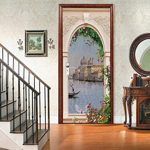 Türtapete Selbstklebend Türposter Landschaft Von Venedig 90 X 200 Cm Fototapete Poster Tapete Pvc 3D Türaufkleber Selbstklebend Diy Türbild - Kinderzimmer Wohnzimmer Küche Schlafzimmer Tür Fotos