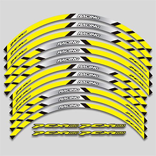 Felgenband Motorrad Aufkleber Äußere Felge Aufkleber Reifenfolie Reflektierende Aufkleber Reifen Dekoration Für PCX 160 Fron 14 Hinten 13 (Color : Gold)