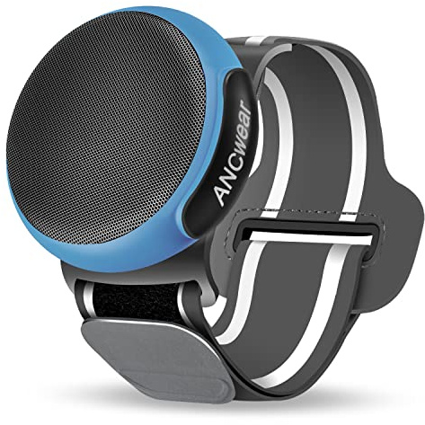 ANCwear Wearable Bluetooth Speaker with Clip, 3-Way Portable Mini Speaker | 60g wearable speaker for work, walking and travel with wristband, clip and hanger, IPX6 splash resistance and 9.5H playtime