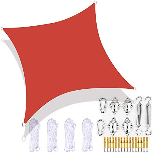 Sun Shade Sail Rectangle, Garden Canopy With Hardware Fixing Kit, 4 Tie Ropes, Waterproof, UV Block, Washable, Patio Sunscreen Awnings For Hot Tub Pergola Sun Sail Shade