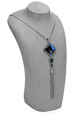 BinOxy Schmuckständer Grauer Samt-Schmuckständer for Halskette, Mannequin-Anhänger, Kette, Schmuckbüste, Display-Halter, Foto-Requisite for Halskette Schmuckhalterung/Schmuckhalter (Size : L)