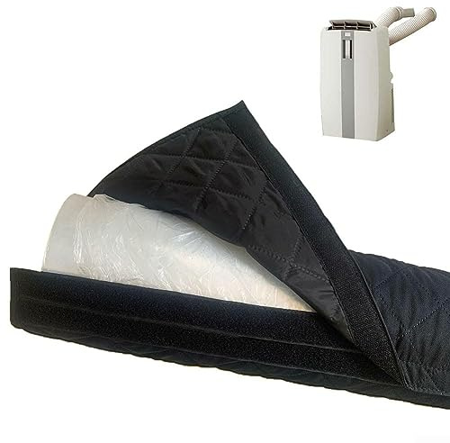 DAZZLEEX Cubierta de manguera de aire acondicionado, cubierta de manguera de CA portátil, aislamiento de manguera de aire para una fácil instalación, 59 x 21 pulgadas (negro)