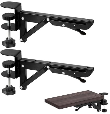 Teclado Plegable Soporte Bandeja Estantería - Estante De Teclado Plegable Abrazadera Ratón Con Ajustable C -Clip, ExtensióN Escritorio Para Mesa, Oficina Bricolaje, 2pcs