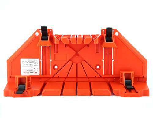 Boîte à Onglets de Rangement pour Scie, Boîte à Onglets en Plastique, Scie D'élagage, Scie à Bois, Boîte à Onglets, Outil de Quincaillerie de Scie à Main 14 Pouces avec Pince