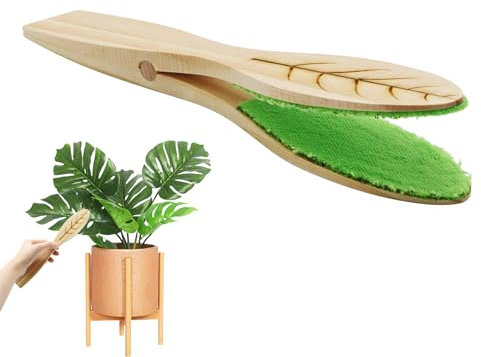 Iceten Leaf Cleaning Tongs, Creative Wooden Leaf Cleaning Pliers, Plant Dust Removal Cleaning, Portable handhold Leaf Cleaning Brush, Leaf-Shaped Cleaning Supplies