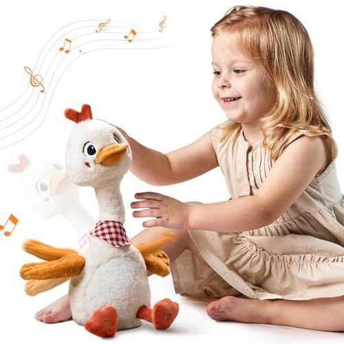 TUMAMA Canard Qui Parle Danse et Répète, Peluche Jouet Musicaux avec Enregistrement, Dansant Parlant Jouets pour Bebe Enfant, Stitch Peluches Jeux et Animaux Interactifs, Cadeaux pour Garçons Filles