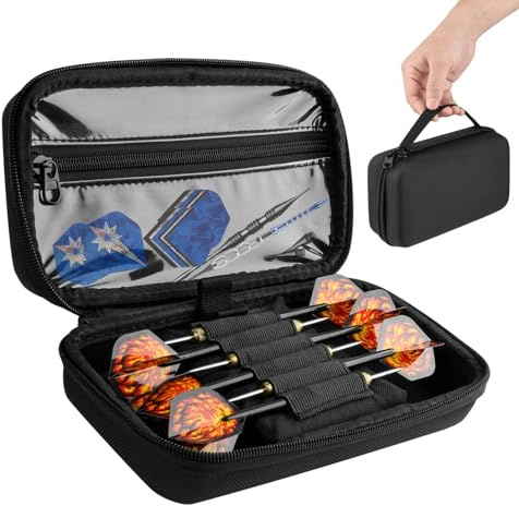 Dart Tasche - Dart-Tragetaschen, Dartkoffer Box Aufbewahrungshalter für Flights | Darts Schutzhülle Darts Organizer mit 6 Gummibändern, Dart Tasche für Heimbüros, Spielzimmer, 22 x 12 x 6,5 cm
