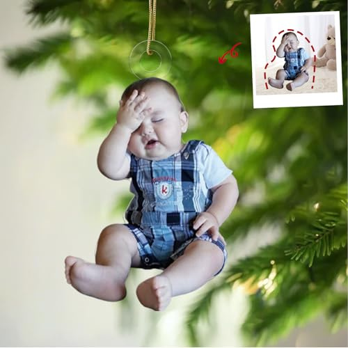 iDIY Personalisierte Weihnachtskugeln - Personalisierter Weihnachtsschmuck - Weihnachtskugeln Foto selbst gestalten - Christbaumkugel mit eigenem Foto - Foto