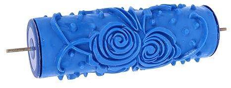 5-Zoll-Gummimuster-Farbroller, Schöne Muster, Wiederverwendbar, Dekorative Kunst-Texturwalze, Wand-Musterwalzen, Schablone, Blau (ZZ0077 Blume)