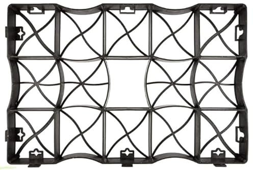 PROFIPLASTIC, Rasengitter, Größe: 60,5 x 40,5 cm Rasen Platten - Schwarz 30m2 - Gehwegplatten, PaddockPlatten, Kiesmatten, Kiesgitter, Kunststoff, ProfiSystem S60S