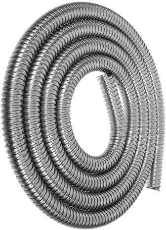 CAXUSD 304 Stainless Steel Cable Protection Sleeve, Metal Hose Cord Protector Tube, 20mm Inner Diameter, 3-meter Wire Cover for Automotive and Home Cable Management