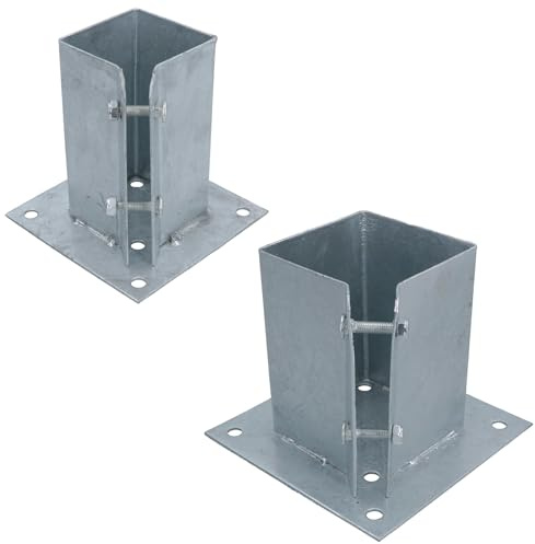AB Tools Abrazadera de soporte galvanizada para zapatos de poste de valla, 100 x 100 mm, 2 unidades