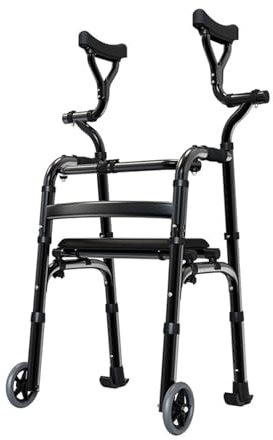 Deambulatore Ascellare Per Anziani,Deambulatore Ultraleggero Pieghevole,Girello Anziani Per Casa,Carrello Rollatore,Deambulatore Da Interno,Deambulatore Per Anziani 2 Ruote