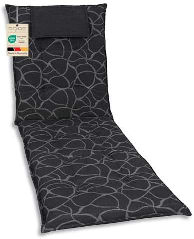 GO-DE Textil Bequeme und attraktive Polsterauflagen für Gartenliegen (Einzelset, Art anthrazit, Liegenauflage)