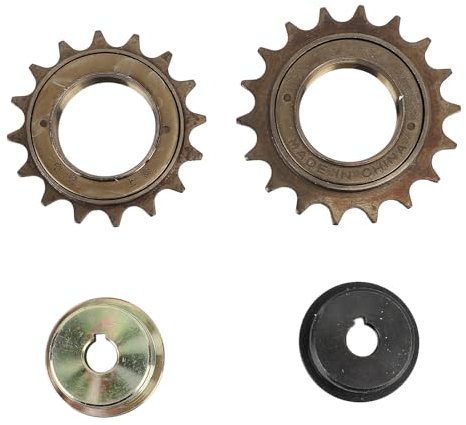 Cerlyiont 2PCS Freewheel Left Drive Adapter Set, Bike Cassettes & Freewheels, Iron 16T 18T Bike Freewheel Flywheel Cycling Accessories for Replacement Modification Gold and Black