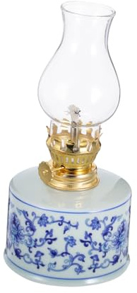 TOGEVAL Lampe à Huile Vintage Petite Lanterne Tempête Verre Transparent Lampe De Chambre Décorative pour Usage Intérieur