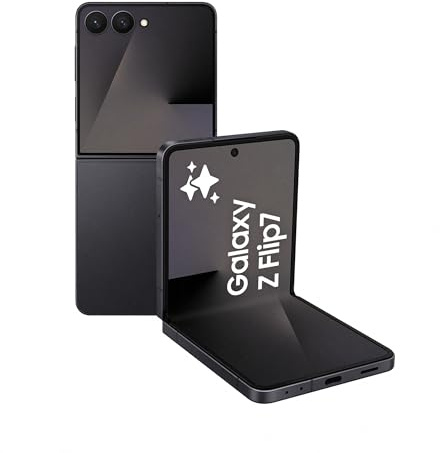 Samsung Galaxy Z Flip7 256GB - Móvil con IA, Diseño Plegable, Pantalla Amplia, Cámara Selfie 50MP, Procesador 3nm, Memoria 12GB, Negro Oscuro, Garantía 3 Años + 1 año Extra (Versión Española)