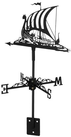 BESTonZON Girouette Décorative Forme de Voilier pour Jardin et Terrasse Indicateur de Direction Vent Pratique et Facile à Installer pour Pelouses et Extérieurs