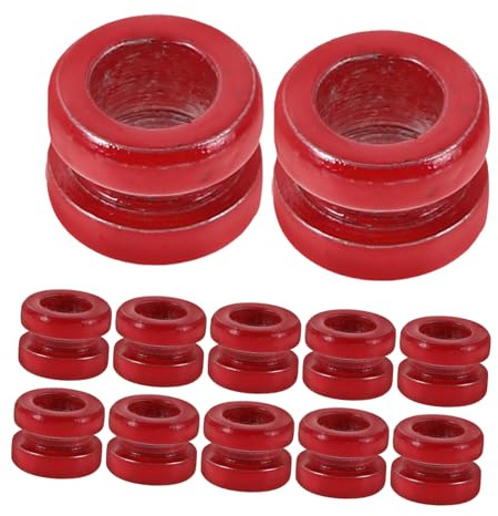 Mikinona 20pcs Red Metal Guitar String End Beads Tailpieces for Acoustic Folk Guitar Mandolin Ukulele Accessories String Refitting Tools