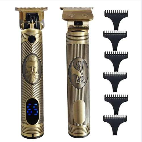 Hair Clippers for Men,Electric Hair Clippers for Men Cordless Hair Trimmer Waterproof Beard Trimmer LED Display with 6 Guide Combs 1200 mAh Type-c Chager Cable 50 cm Cord Dual Power Modes