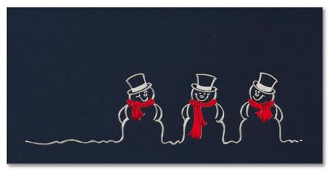 25 x Weihnachts-Karten DIN LANG Faltkarten, dunkel-Blau, mit silberner und roter Metallfolie und Einlegeblätter & silber-metallic Umschlag