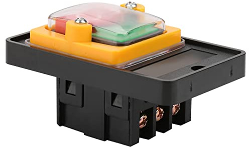 FTVOGUE Interruttore a Pulsante Impermeabile AC 220V 380V 10A ON OFF con Contatti NO NC Autobloccante per Montaggio su Pannello di Controllo Motore di Macchinari Industriali Rotondo da