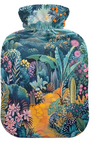 Botellas de agua caliente con cubierta suave, calentador de pies con cubierta suave, bolsa de agua caliente para jardín, calentador de cama, alivio del dolor, tamaño pequeño