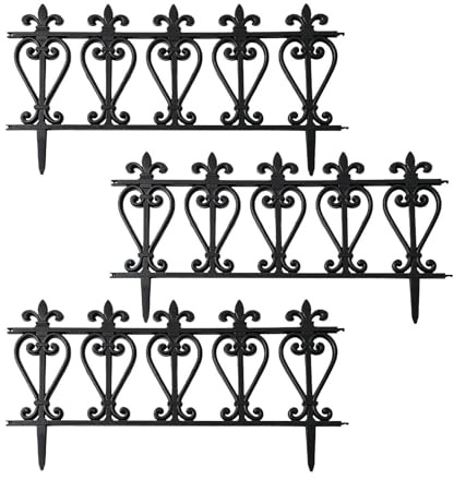 Borduras Decorativas para Jardín - Set de 3 Unidades de Valla Decorativa para Parterre | Bordes para Parterres y Plantas,para Jardín, Patio Trasero, Entrada, Parque, Terraza