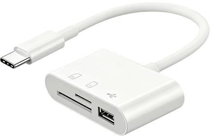 Lecteur de Carte SD, Adaptateur Carte SD iPhone USB C, Lecteur Carte mémoire Micro SD TF Compatible Lightning Type C, Lecteur SD pour Smartphone, Tablette et Ordinateur
