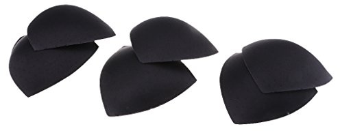 Baoblaze Coussinets Amovibles pour Soutien-Gorge Coussin Éponge pour Maillots de Bain Femmes, 3 Paires - Noir, 15cm