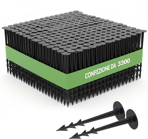 GARDENIX TerraPEG Lot de 100 piquets de terre pour fixation de toile anti-mauvaises herbes, protection bac à sable, ou filet anti-taupe Noir