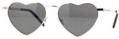 YVES SAINT LAURENT Unisex Sl 301 Loulou Sonnenbrille, Silber/Silber/Grau, 52