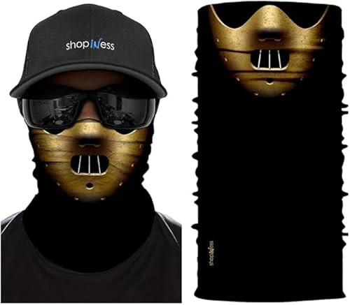 ShopINess Unisex Schlauchschal Halswärmer Neckwarmer Multifunktions schlauchtuch für Motorrad Bikes Sport Festival Halloween Karneval - Hannibal Lecter