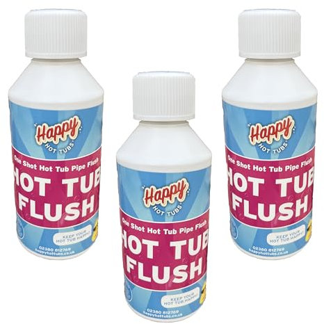 Happy Hot Tubs One-Shot Hot Tub Flush Pipe Cleaner Drain Down FULL YEAR PACK (250ml x 3)