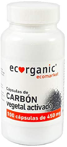 ECORGANIC Capsulas Carbon Vegetal Activado 100U