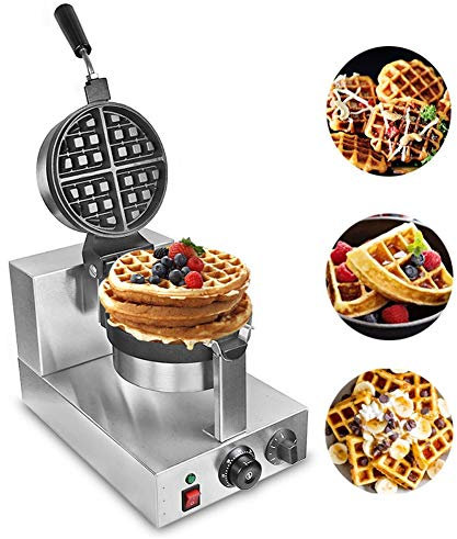 Aprilhp Gofrera Máquina de Gofre con Forma de Huevo, Bubble Waffle Maker Eléctrica Antiadherente de Acero Inoxidable con Control de Temperatura, Rotación de 180°-220V