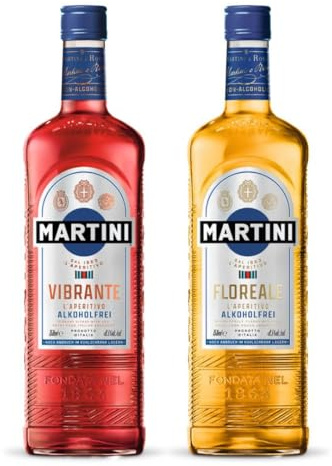 Martini Aperitiv Set - 1x Vibrante Alkoholfrei 0,75L + 1x Floreale Alkoholfrei 0,75L