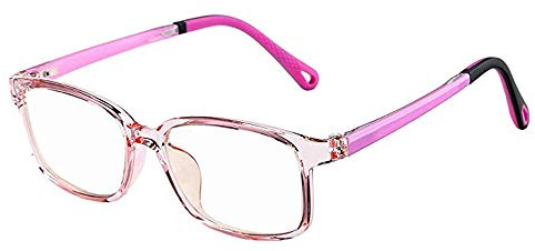 FOURCHEN gamme Enfant - Lunettes Anti Lumière Bleue pour ENFANT - Protégez vos Yeux des Ecrans, filtre Anti lumière bleue Anti Stress Fatigue Anti UV (clear pink)