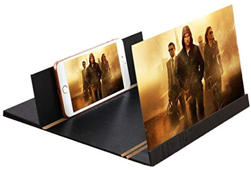 ARCH Wood 3D HD Screen Foldable Stand Holder,Phone Screen Magnifier, Foldable Enlarger Screen Cellphone Projector Enlarged Amplifier Compatible With All Smartphone (Color : B)