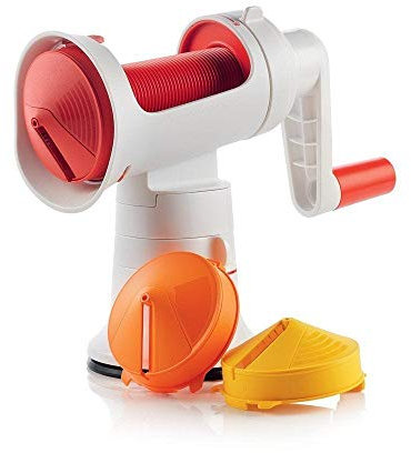 Tupperware Spiralizer Fusion Master Spiralschneider mit Master System Basis aus Edelstahl (Profi Spiralschneider)