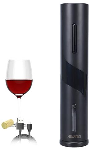 AIKARO - Electric Wine Bottle Opener Automatic Electronic Corkscrew, Rechargeable