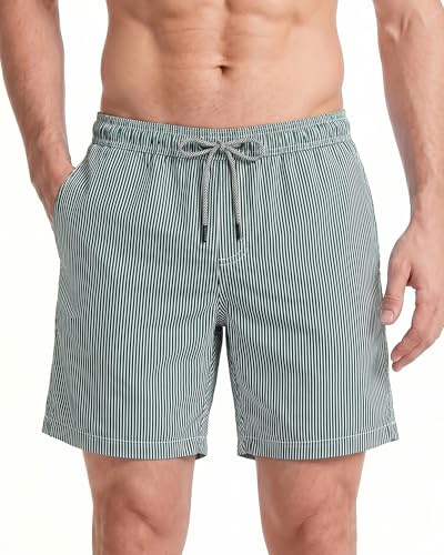 maamgic Men's Swimming Shorts Quick Dry Trunks Bathing Short Casual Lounge Shorts with Mesh Lining