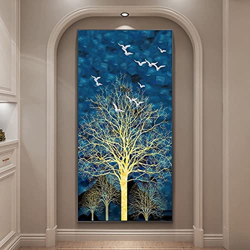 DIY 5D Diamant Malerei kits Malen nach Zahlen Geldbaum groß Diamond Painting Bilder Vollbohrer Stickerei Kreuzstich Kristall Strass Gemälde für Home Wanddekoration Mosaik Geschenk 70x140cm