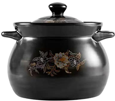 UPKOCH Casseruola in ceramica da 1,8 l con coperchio e manici isolati termicamente, ideale per zuppe e cucinare a casa anche per riscaldare pentole in terracotta
